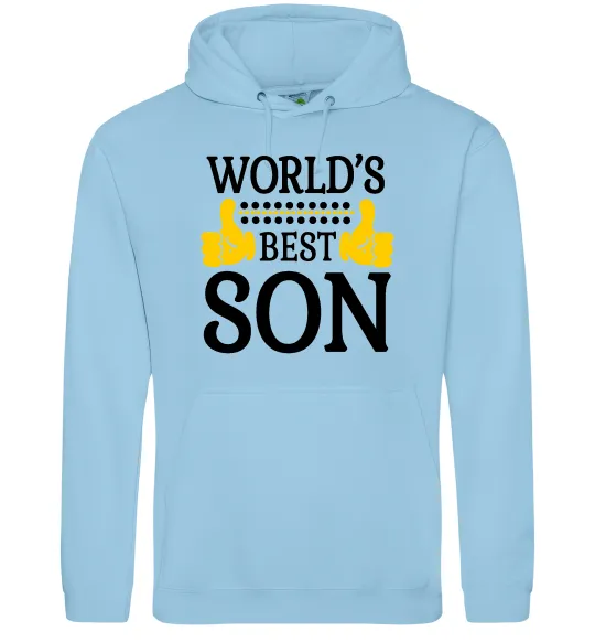 Мужская толстовка (худи) World`s best son Голубой фото