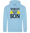 Мужская толстовка (худи) World`s best son Голубой фото