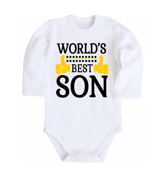 Дитячий бодік World`s best son Білий фото