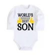 Дитячий бодік World`s best son Білий фото