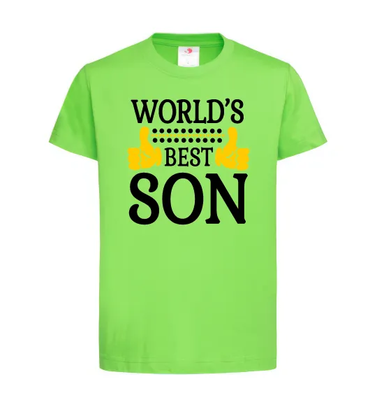 Дитяча футболка World`s best son Лаймовий фото