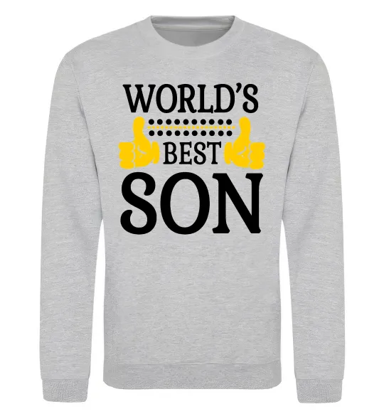 Світшот World`s best son Сірий меланж фото