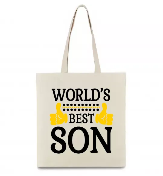 Эко-сумка World`s best son Бежевый фото