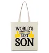 Эко-сумка World`s best son Бежевый фото