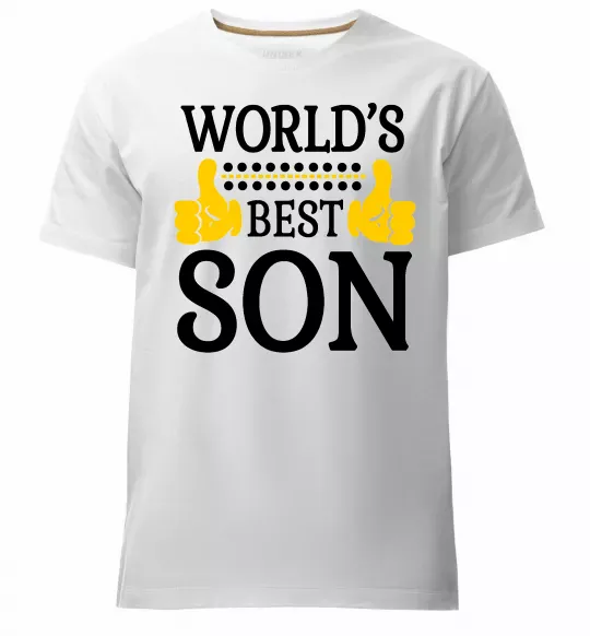 Мужская премиум футболка World`s best son Белый фото