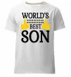 Мужская премиум футболка World`s best son Белый фото