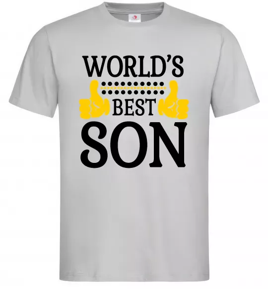 Мужская футболка World`s best son Серый фото