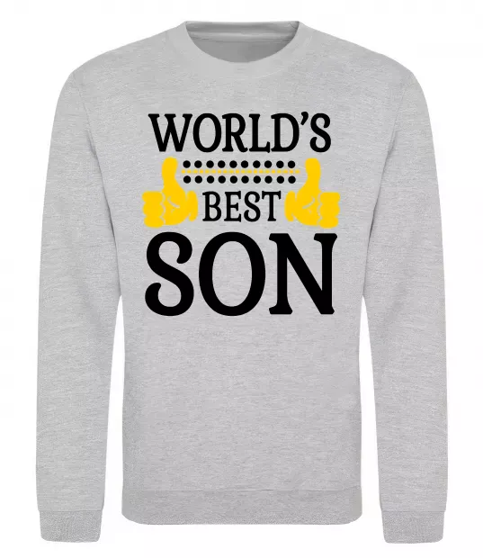 Світшот World`s best son Сірий меланж фото