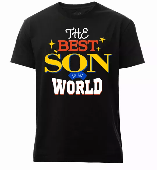 Мужская премиум футболка Best son in the world Черный фото