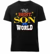 Мужская премиум футболка Best son in the world Черный фото