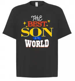 Футболка Оверсайз Best son in the world Чорний фото
