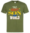 Чоловіча футболка Best son in the world Оливковий фото