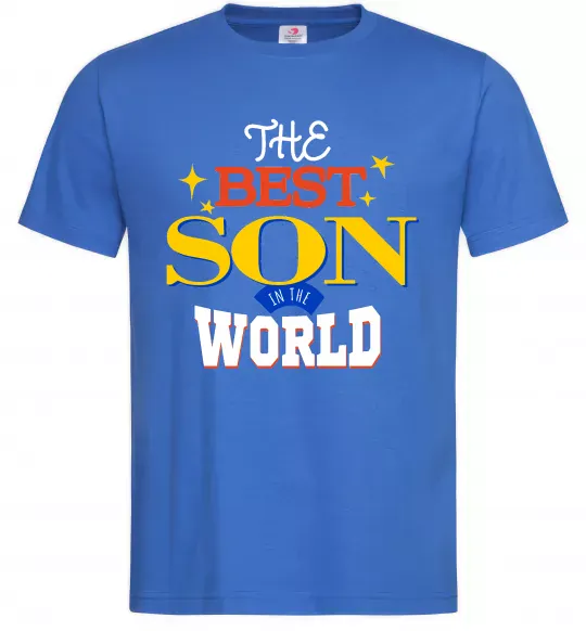 Чоловіча футболка Best son in the world Яскраво-синій фото