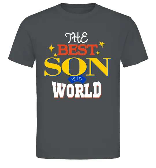 Чоловіча футболка Best son in the world Графіт фото