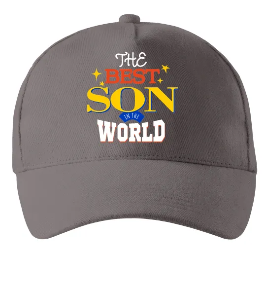 Кепка Best son in the world Серый фото