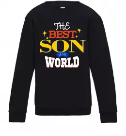 Детский Свитшот Best son in the world Черный фото