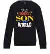 Дитячий світшот Best son in the world Чорний фото