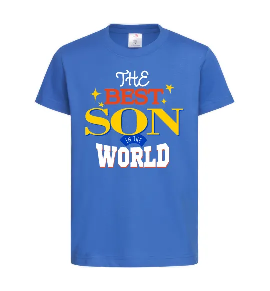 Детская футболка Best son in the world Ярко-синий фото