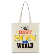 Эко-сумка Best son in the world Бежевый фото