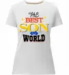 Жіноча преміум футболка Best son in the world Білий фото