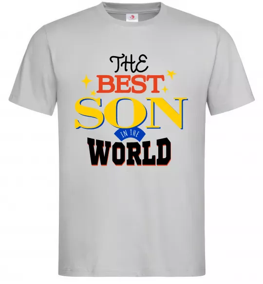 Чоловіча футболка Best son in the world Сірий фото