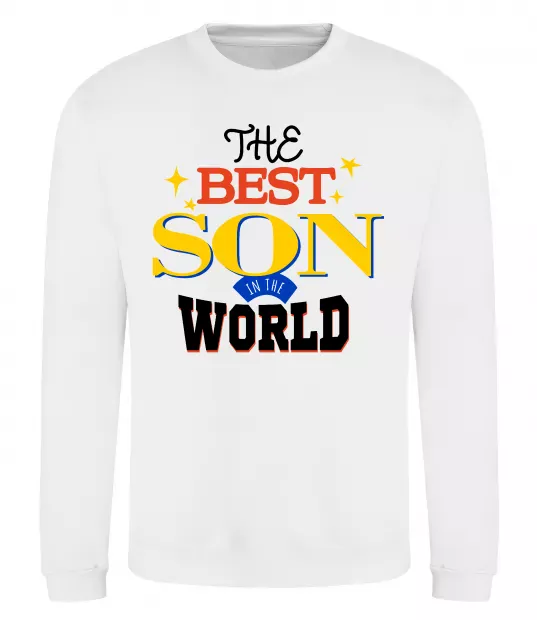 Свитшот Best son in the world Белый фото