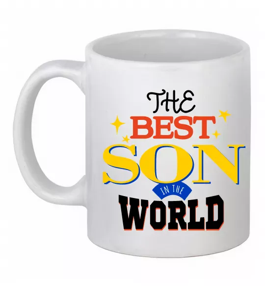 Чашка керамическая Best son in the world Белый фото