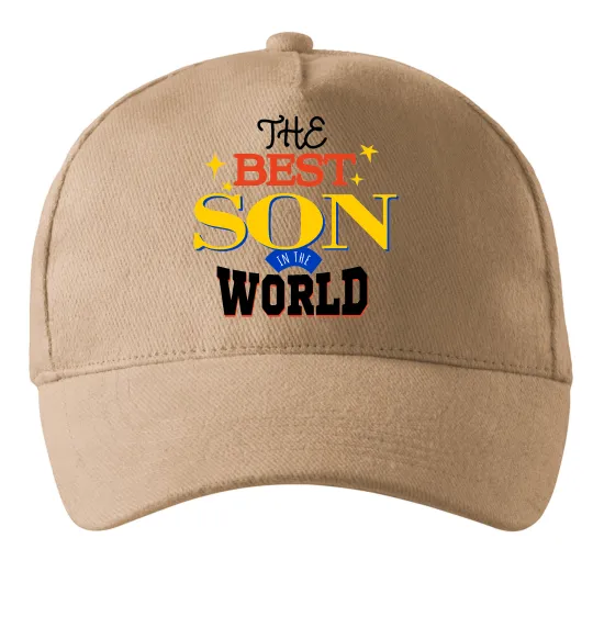 Кепка Best son in the world Песочный фото