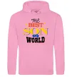 Мужская толстовка (худи) Best son in the world Розовый фото