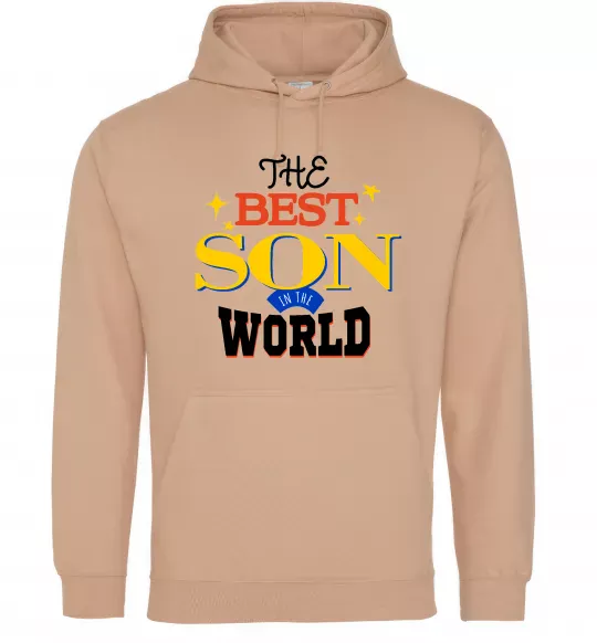Чоловіча толстовка (худі) Best son in the world Пісочний фото
