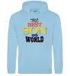 Мужская толстовка (худи) Best son in the world Голубой фото