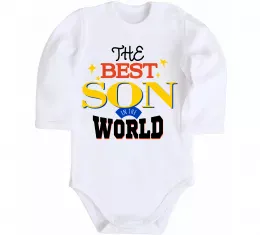Детский боди Best son in the world Белый фото