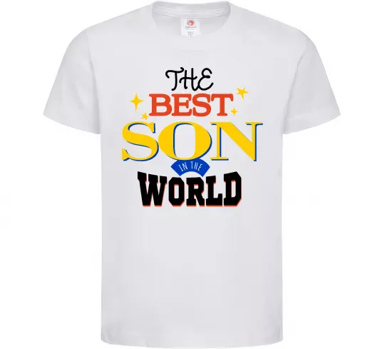 Дитяча футболка Best son in the world Білий фото