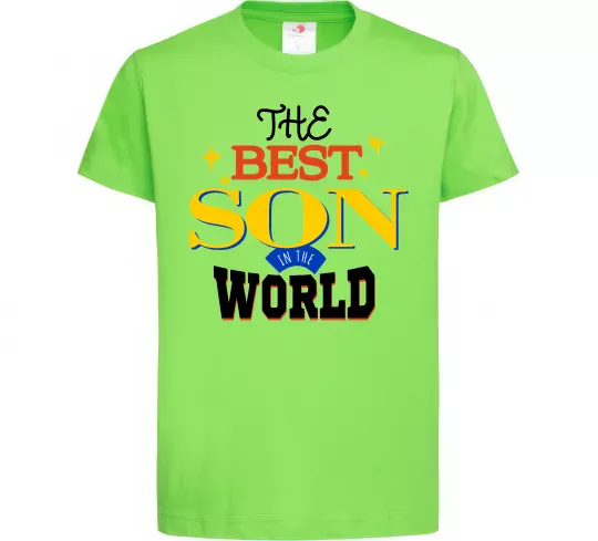 Дитяча футболка Best son in the world Лаймовий фото
