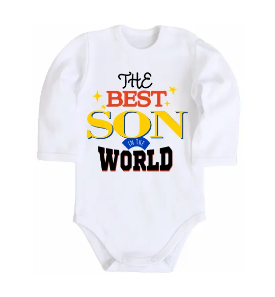 Детский боди Best son in the world Белый фото