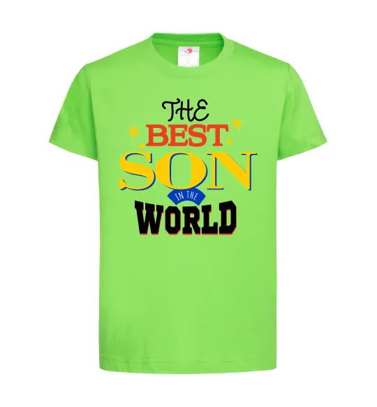 Детская футболка Best son in the world Лаймовый фото