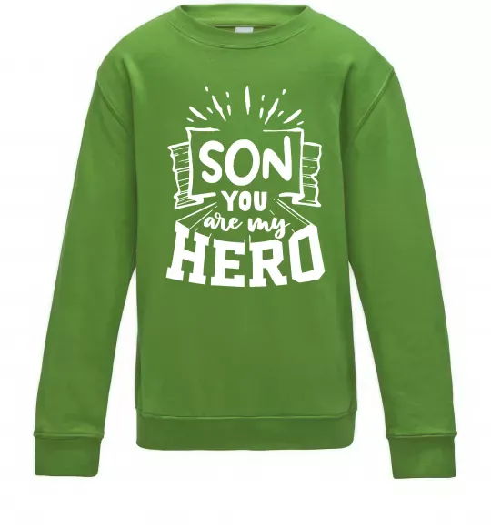 Детский Свитшот Son you are my hero Лаймовый фото