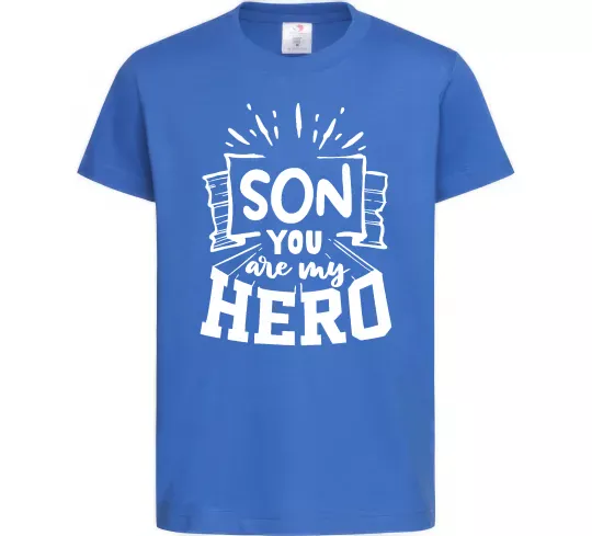 Дитяча футболка Son you are my hero Яскраво-синій фото