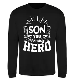 Свитшот Son you are my hero Черный фото