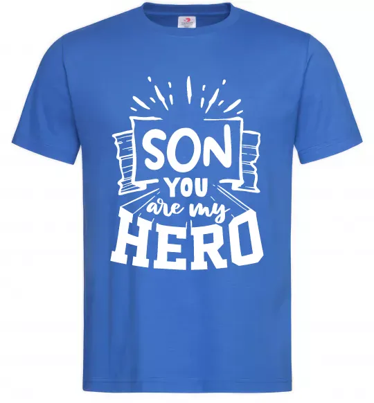 Чоловіча футболка Son you are my hero Яскраво-синій фото