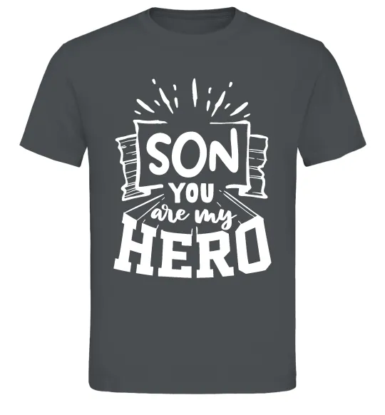 Чоловіча футболка Son you are my hero Графіт фото
