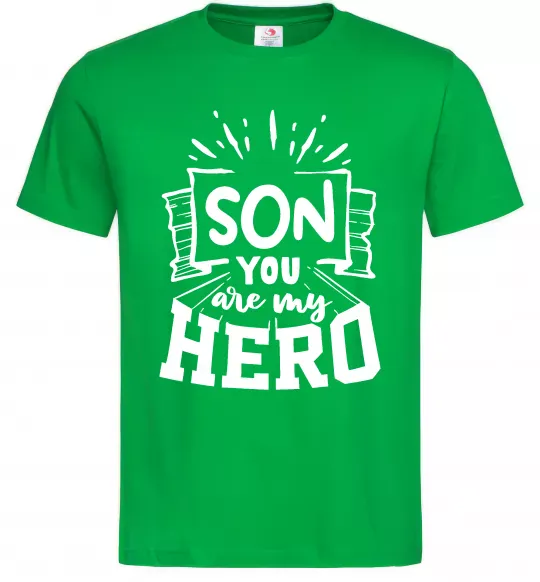 Чоловіча футболка Son you are my hero Зелений фото