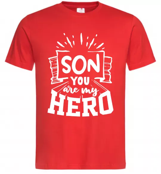 Чоловіча футболка Son you are my hero Червоний фото
