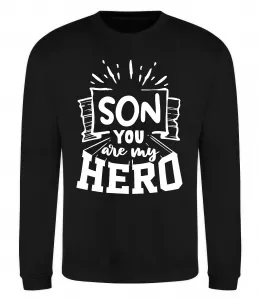 Свитшот Son you are my hero Черный фото