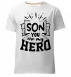 Чоловіча преміум футболка Son you are my hero Білий фото