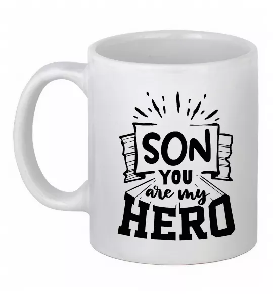 Чашка керамічна Son you are my hero Білий фото