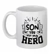 Чашка керамічна Son you are my hero Білий фото