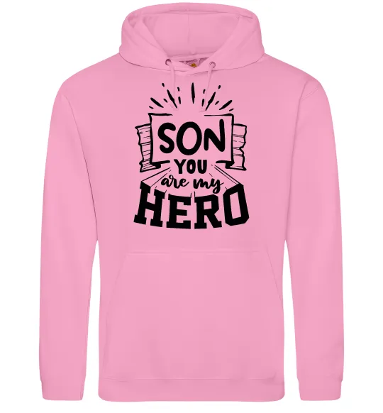 Мужская толстовка (худи) Son you are my hero Розовый фото