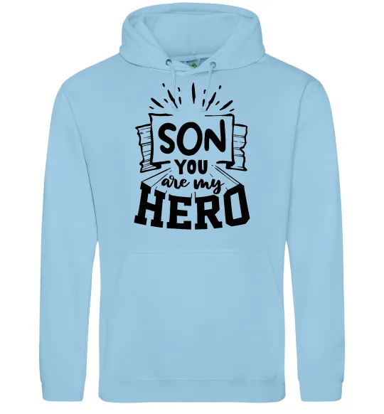 Мужская толстовка (худи) Son you are my hero Голубой фото