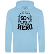 Мужская толстовка (худи) Son you are my hero Голубой фото